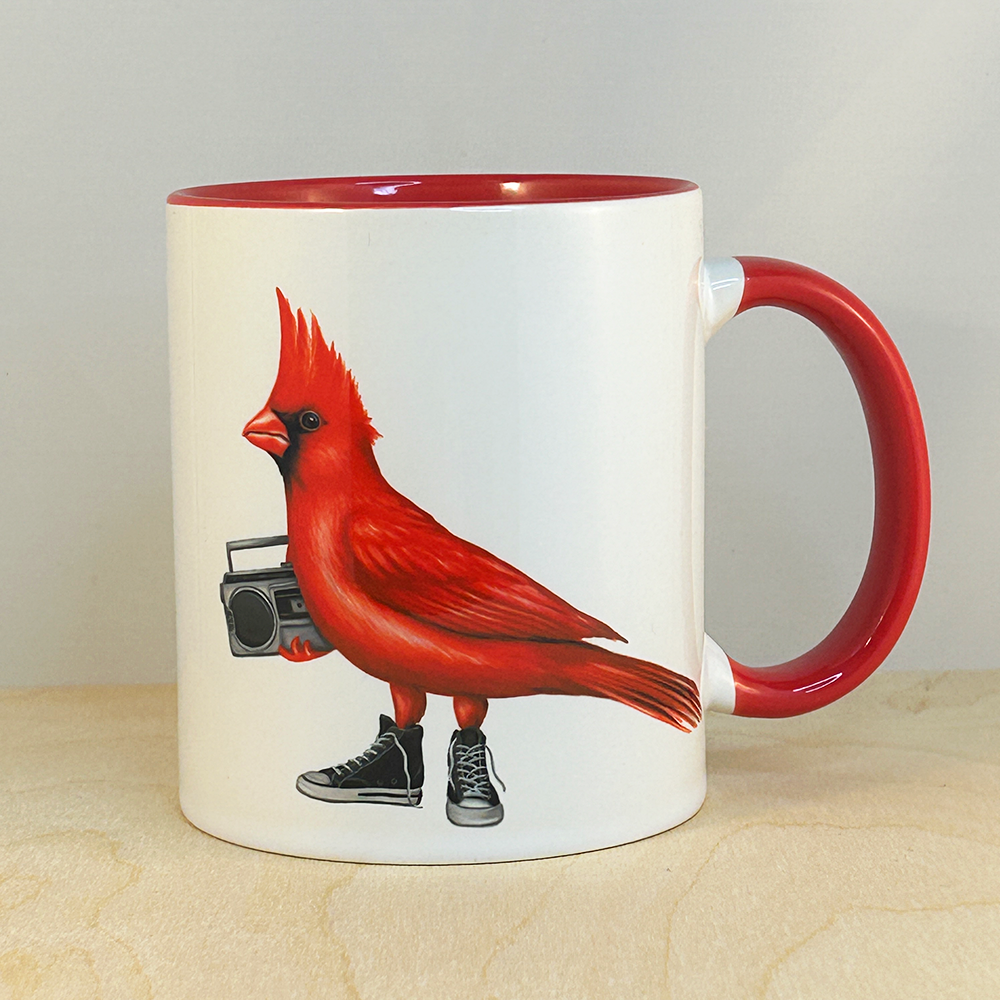 Cardinal Wearing Converse Mug