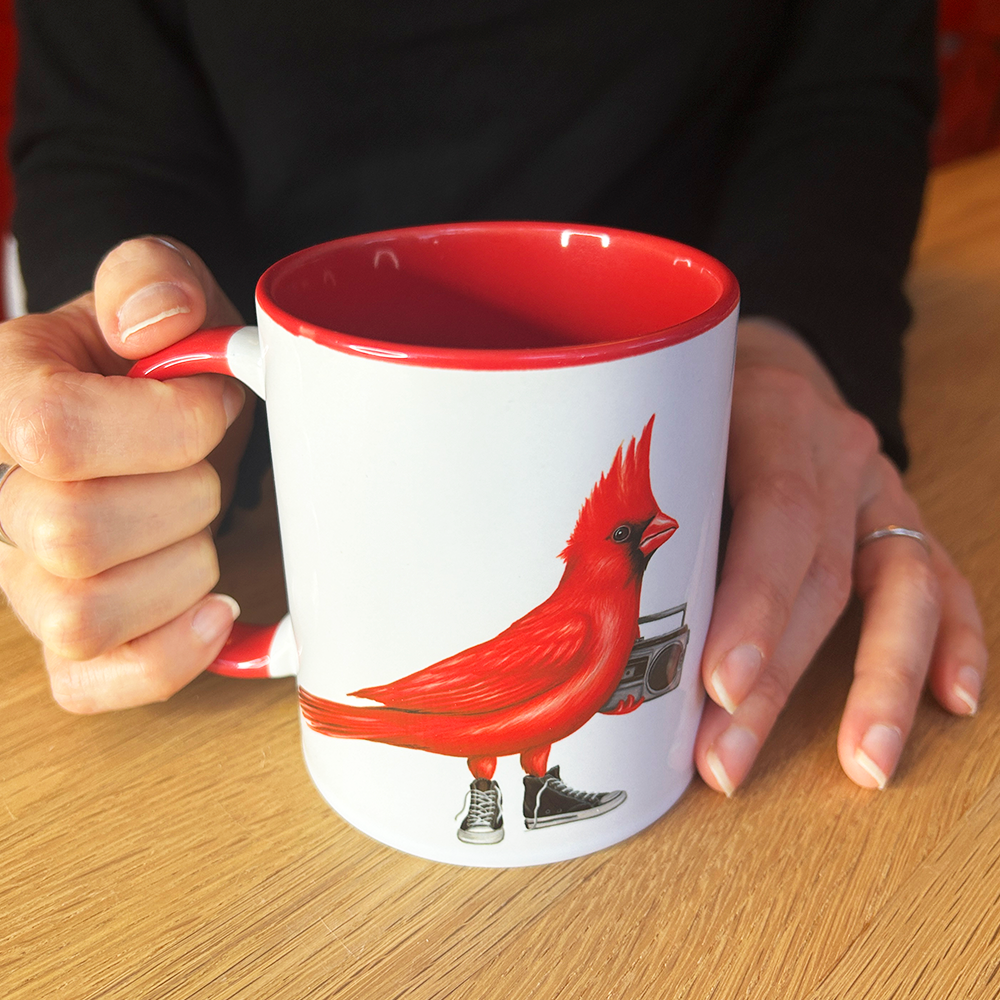 Cardinal Wearing Converse Mug