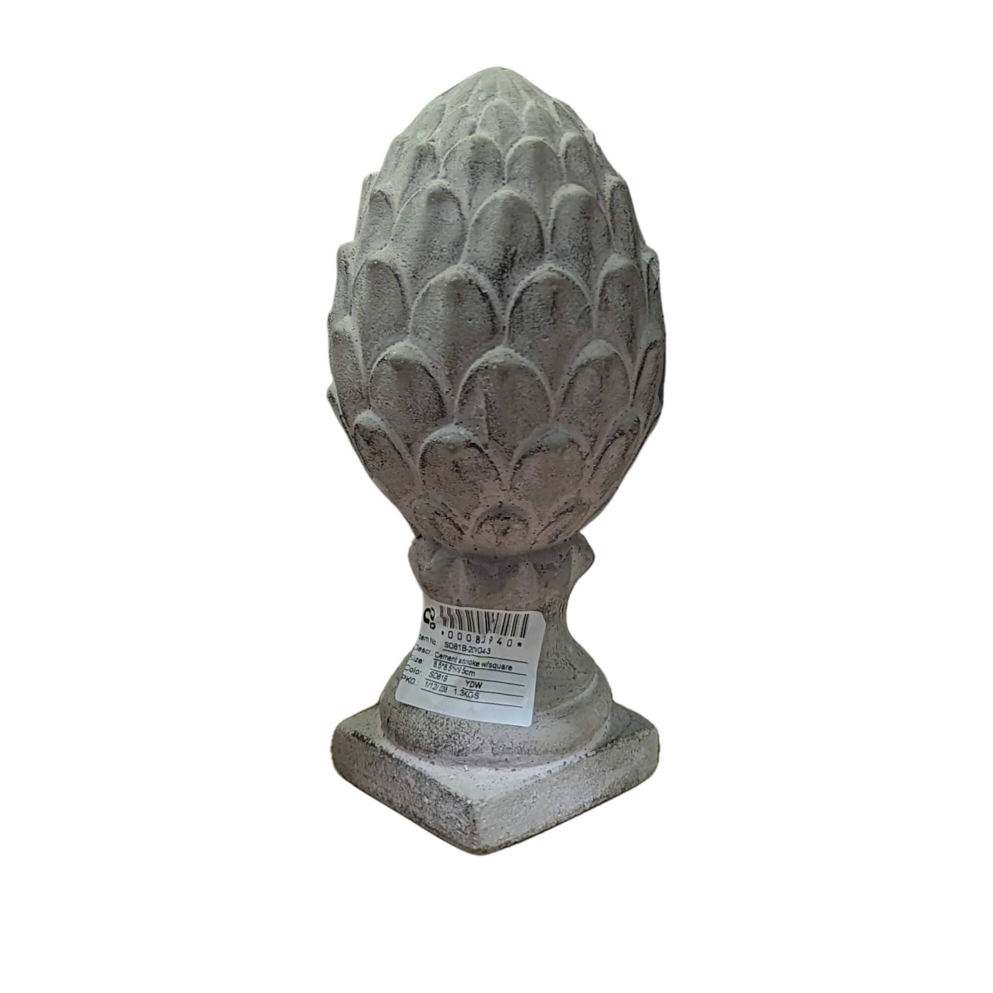 CEMENT ARTICHOKE WITH SQUARE BASE - LARGE