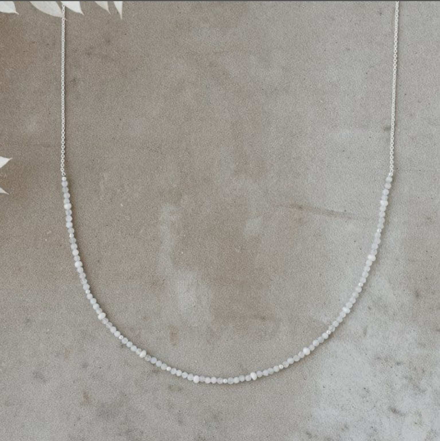 Beth Necklace - white moonstone/white pearl