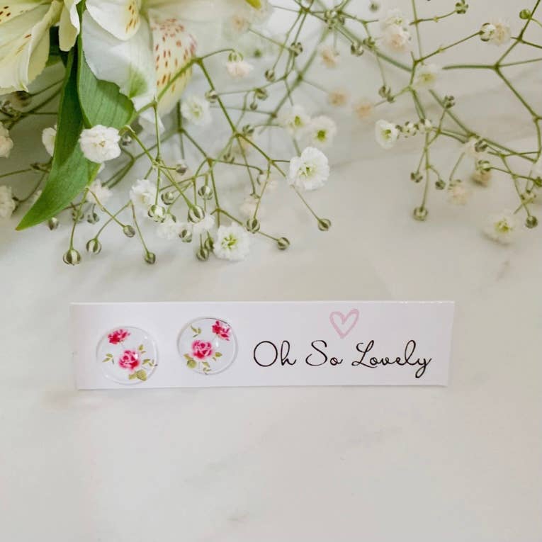 Peony Flower Stud Earrings