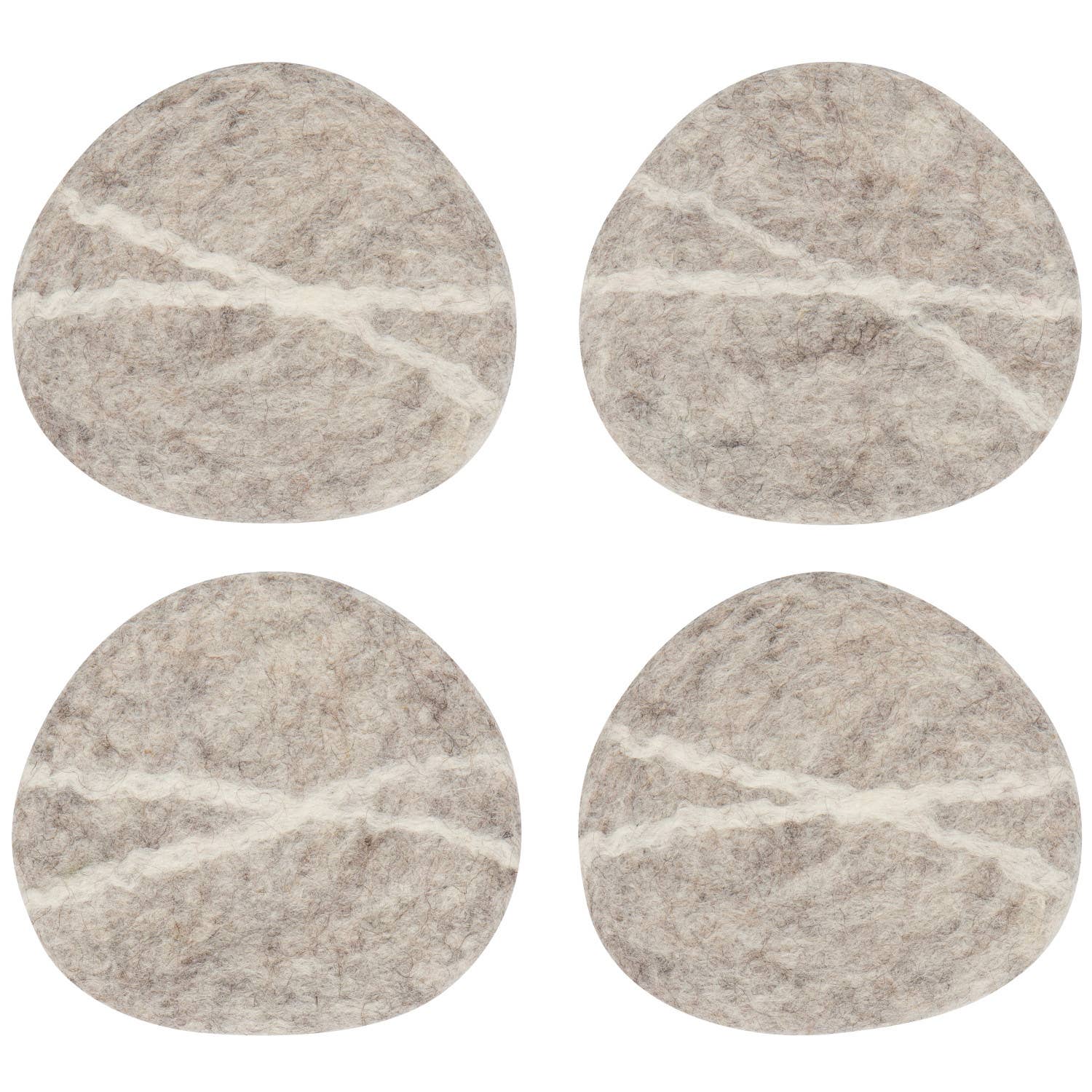 Heirloom Striato Felt Wool Coasters Set of 4 - Flint