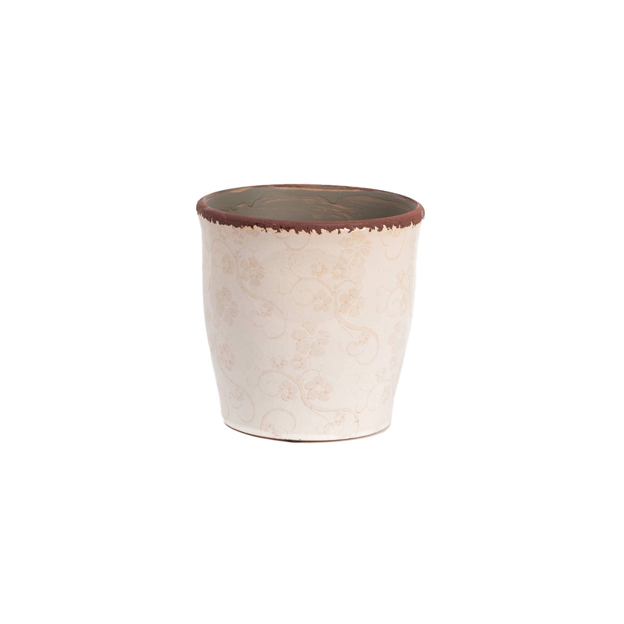Cream Pot with Floral Pattern - 6.5"
