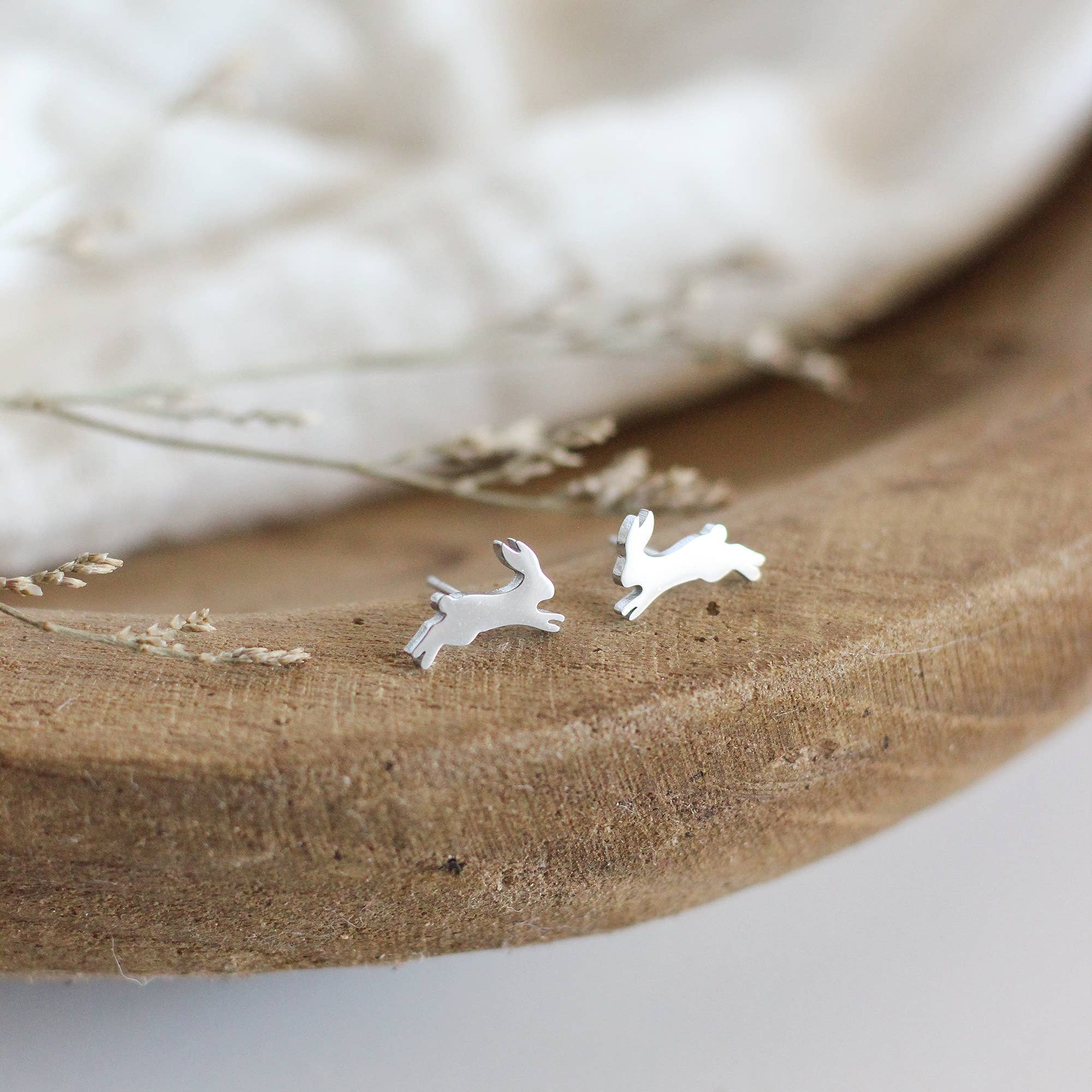 Mini Rabbit Earrings (Silver)